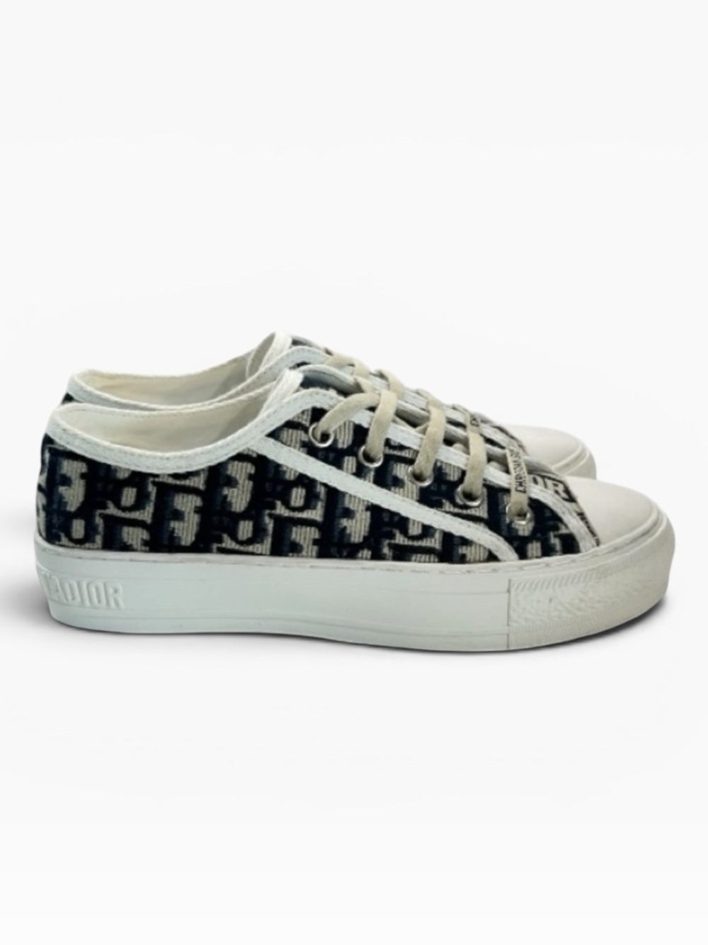 Walk'n'Dior Sneaker Deep Blue Dior Oblique Embroidered Cotton 37 - Picture 6 of 14